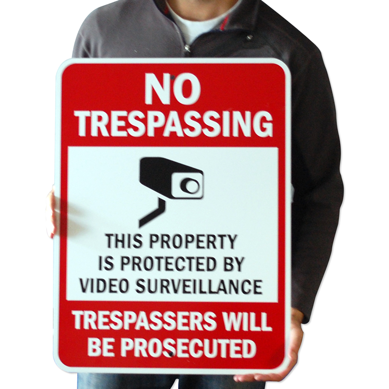 Plastic No Trespassing Sign Video Surveillance Signs