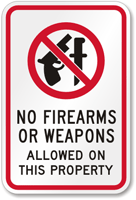 No Firearms Allowed Sign