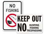 Private Property No Hunting, Fishing Without Permission Sign, SKU: K-7478