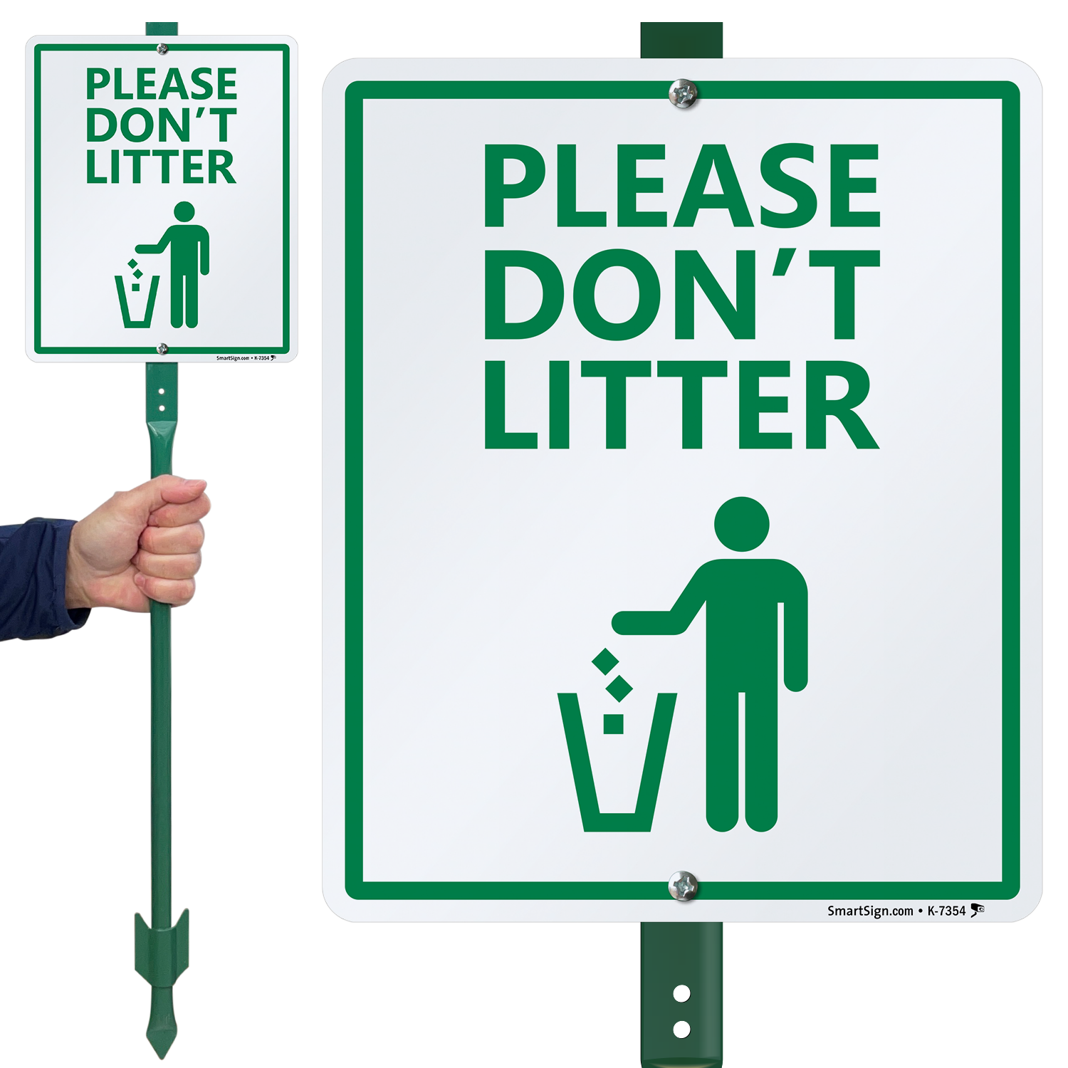 Please Do Not Litter Sign Stake Kit For Yard SKU K 7354