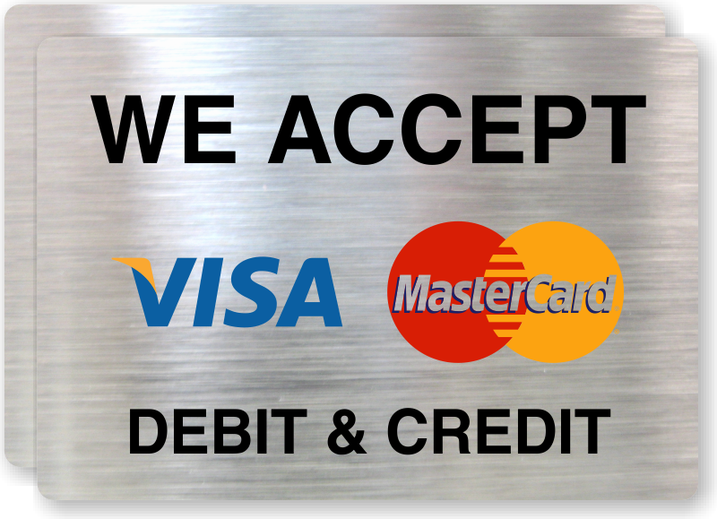 Debit Credit Card Accepted Label Lb 2066 